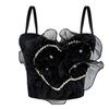 Nuevo Top Tubo Sexy con Borde de Hilo de Perlas de Amor Camisola de Alta Calidad Chanel Sujetador de Encaje con Varillas