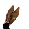 Nuevos zapatos Mary Jane para mujer de estilo coreano y francés, estilo hada suave, para la noche, con aumento de altura interior de 4 cm, punta fina, boca poco profunda y material de gamuza