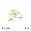 Broche Flor de Rosa Vazada, Alfinete de Liga com Design de Nicho de Alto Padrão para Mulheres, Broche Exquisito de Flor de Camélia, Alfinete de Roupa