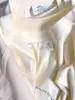 Camiseta de Algodón Puro de Peso Pesado Color Albaricoque Leche para Mujer, Manga Larga, para Primavera y Otoño, Corte Holgado Casual, Cuello Redondo, Prenda Interior y Camiseta Base