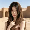 Bufanda de seda calada estilo páramo para viajar, chal de protección solar, adecuada para llevar sobre un chaleco pequeño en el desierto de Dunhuang, bufanda de gasa transpirable y multiusos