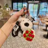 Nuevo Lindo Peluche Perro Westie Creativo Liga para el Cabello Muñeca Falda Llavero Cachorro Lindo Colgante de Bolso para Mujeres