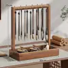 Estante Soporte para Pinceles, Colgante Retro Estilo Chino de Madera Maciza para Colgar Pinceles, Soporte para Pinceles de Caligrafía, Reposapinceles, Estante de Almacenamiento y Exhibición