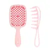 Juego de peines para el cabello al por mayor peine de forma de diente ancho para la parte posterior de la cabeza doble uso húmedo y seco peinar cabello esponjoso masaje capilar peine hueco para cabello liso