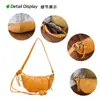 Bolsa Pequena Transversal de Ombro Simples para o Dia a Dia, Bolsa Croissant Dumpling Estilo Retro Coreano, Bolsa Meia-Lua de Couro Macio para Mulheres, Versátil