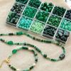 Montaña Verde Primavera Piedra Natural Punto Verde Aventurina Verde Cuentas Sueltas Separador Pulsera DIY Hecha a Mano Collar Accesorios Material