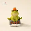 Figura de rana girasol creativa linda original transfronteriza para escritorio de oficina, estanque de peces de resina, rocalla, decoración de jardín