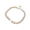 Gargantilla Corta de Clavícula Collar de Doble Capa Collar Sencillo de Perlas para Mujer Choker de Diseño de Nicho Accesorio Versátil