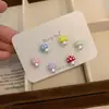 Set de Aretes de Perla con Forma de Hongo Fresco y Colorido Estilo Bosque para Mujer, Pendientes Dulces de Colores Dopamina con Diseño de Nicho