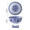 Cuenco de Porcelana Azul y Blanco para Fideos de Res de Lanzhou, Cuenco para Sopa, Cuenco Cónico, Cuenco para Fideos Caracol, Cuenco para Fideos con Salsa Frita, Cuenco Comercial para Fideos, Cuenco para Fideos con Salpicaduras de Aceite