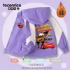 Chaqueta de Esquí para Niños con Forro de Felpa Cars Rayo McQueen Mate Bloque de Color con Capucha Ropa Exterior Gruesa de Otoño/Invierno para Niños