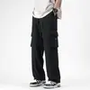 Pantalones de Trabajo Casuales de Pierna Recta con Múltiples Bolsillos Americanos 2026 Primavera/Otoño Nuevos de Cintura Alta Adelgazantes Sueltos de Pierna Ancha Versátiles