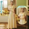 Vestidos de Madrinha Cor de Champanhe 2026 Novo Estilo de Verão Que Podem Ser Usados Casualmente, Adequados para Irmãs de Coro e Vestidos para a Temporada de Formatura para Mulheres
