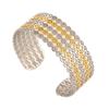 Pulsera Hidráulica Ancha Transfronteriza en Forma de Loto, Pulsera Circular de Acero Inoxidable con Superficie Lisa Grande y Rayas, Joyería de Alta Gama