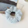 Anillo para el pelo azul de alto valor de color para el intestino grueso, cuerda para el pelo de bola de verano para mujer, estilo coreano Ins, banda para el pelo de intestino grueso gruesa