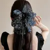 Pinza de Garra con Cinta de Lazo Floral para Mujeres Nuevo Estilo 2026 Parte Trasera de la Cabeza Pinza de Tiburón Pinza para Cabello Semirecogido Accesorio para el Cabello Pasador