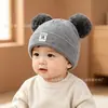 Gorro para Bebé Otoño e Invierno Cálido Gorro de Lana para Bebés Niños y Niñas Lindo Oso Gorro de Punto