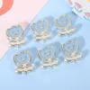Cuentas sueltas de tulipán con aceite de gota de dibujos animados de acrílico con forma de flor sonriente brillante, accesorios para aretes y cuerdas para el cabello.