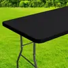 Toalha de Mesa Elástica Meia-Cobertura, Cor Sólida, Lavável, Cobertura de Mesa Elástica para Exterior, Resistente ao Desgaste, à Prova de Poeira, para Acampamento ao Ar Livre
