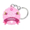 Llavero colgante de goma suave de PVC para el Día de la Madre, superventas transfronterizo, accesorio de llavero de dibujos animados lindos para mochila, en stock