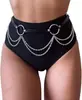 Nova Correia de Bondage Sexy Europeia e Americana Transfronteiriça de PU com Corrente de Metal Correia Sexy para o Peito Decoração de Peça Única