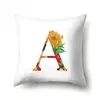 Funda de almohada de poliéster estampado de flor acuarela decoración de coche 26 letras inglesas funda de cojín para el hogar QTB14