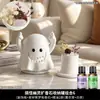 Pote de armazenamento de pedra difusora de fantasminha com dedo do meio engraçado, ornamento de mesa para quarto com aromaterapia sem chama, decoração criativa de pote de aromaterapia