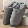 Pantuflas de Felpa Gruesa con Suela Gruesa de Algodón para Invierno, Zapatos de Algodón para el Hogar en Pareja, Pantuflas de Piel Cálidas, Cómodas, Antideslizantes para el Hogar