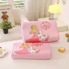Almohada de Látex de Seda de Hielo Infantil de Dibujos Animados Almohada de Látex Doméstica para Estudiantes de Verano Almohada Natural para Protección del Cuello Transpirable