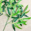 Folhas de bambu artificiais novas, galhos de bambu falsos, folhas de bambu coladas, folhas de bambu artificiais verdes, decorações de bambu para paisagismo atacado