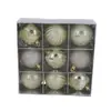 Bolas de Natal Transfronteiriças, Conjunto de 9 Peças, Bolas Decorativas de Plástico Galvanizado, Acabamento Espelhado e Acabamento Fosco, Enfeites para Árvore de Natal, Conjunto Embalado, Atacado