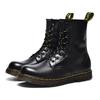 Botas Martin 1460 com Padrão de Lichia para Mulheres, Couro Bovino Macio de Primeira Camada Botas Curtas para Casal, Botas de Motocicleta Estilo Britânico em Couro Genuíno, Bico Redondo, Casuais e Versáteis