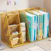 Estantería de escritorio, soporte para libros, organizador de escritorio para estudiantes, solución de almacenamiento de libros, organizador de archivos de oficina, estante de almacenamiento