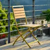 Juego de Mesa y Sillas de Madera para Cafetería, Mesa Plegable de Plástico y Madera para Café, Té de Leche y Cafetería, Silla Plegable de Camping Estilo Americano para Exteriores
