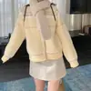 Estilo Coreano Otoño e Invierno Nuevo Suave Dulce Amarillo Leche Manga Raglán Botonadura Única Estilo Universitario Suéter Chaqueta Cardigan Tejido para Mujer