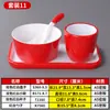  Vajilla creativa de imitación de porcelana nórdica, vajilla de melamina para hotel, juego de mesa comercial de dos colores, juego de cuatro piezas: tazón, plato, taza, palillos