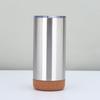 Copo de carro a vácuo de camada dupla 16oz com fundo de cortiça de carvalho transfronteiriço, copo térmico de aço inoxidável 304, copo de café
