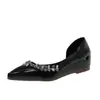Zapatos de mujer para aumentar la altura 4cm con pedrería, punta fina, corte lateral, verano 2025, nuevos, vintage, slip-on, sandalias con plataforma interna para aumentar la altura
