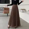 Falda midi plisada para mujer para otoño de 2026, adecuada para tipo de cuerpo pera, cubre las caderas, estiliza, con una caída fluida, dobladillo amplio, falda larga plisada de línea A, versátil