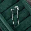 Pendientes de Plata de Ley S925 con Forma de Hoja de Bosque Asimétrica y Trébol para Mujer, Diseño Sencillo de Nicho, Pendientes Personalizados