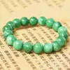 Pulsera de Cuenta Redonda Verde Seco de Jadeíta Cuarzo Jadeíta Verde Seco Pulsera de Hierro Dragón Verde Seco Transmisión en Vivo Venta Caliente Suministro