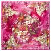 Pañuelo de seda Maitong estampado digital de flores para mujer, pañuelo cuadrado pequeño de seda de imitación 60cm * 60cm