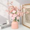 Vaso Plástico Estilo Escandinavo Ondulação de Água Decoração de Casa Vaso de Flores de Sabão Rosa Simulada Dispositivo de Arranjo de Flores Plástico