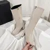 Cross2026 Otoño Invierno Nuevas Botas Largas Hasta la Rodilla de Pantorrilla Ancha, Punta Fina, Tacón Grueso, Simples, Adelgazantes, Fruncidas, para Mujer