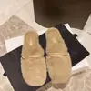Pantuflas peludas de celebridad de internet para mujer, calzado de exterior, nueva temporada de otoño e invierno 2026, pantuflas planas esponjosas de punta cerrada de algodón para la mañana