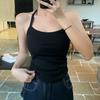 88030 Chica Dulce y Atrevida Delgado Forma de I Espalda Hermosa Chaleco Fijo Almohadilla de Látex para el Pecho Cintura Fruncida Espalda Descubierta Top de Moda