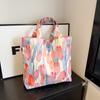 2026 Nueva Bolsa de Tela Floral Gran Capacidad para Compras Primavera y Verano Floral Casual Elegante Bolso Tote de Lona para Hombro