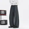 Calça masculina Lyocell estilo old money, calça de outono com bom caimento, nova calça casual, calça larga com corte curvo estilo americano para primavera e outono