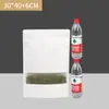 Saco de papel Kraft branco com fecho ziplock janela aberta Saco de papel Kraft saco selado embalagem para nozes alimentos chá tâmara vermelha atacado