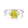 Anillo de Plata de Ley 925 con Moissanita para Mujer, Mismo Estilo de Tiktok, Corona Clásica de Seis Garras de la Familia Zhou, Regalo de Propuesta, Suministro Directo del Fabricante